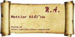 Mettler Aléna névjegykártya